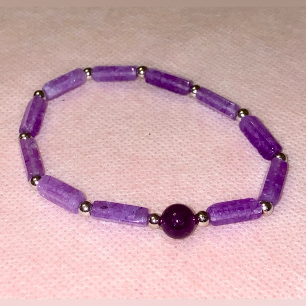 Purple Amethyst Beads Bracelet